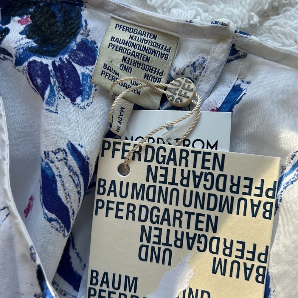 NWT Baum und Pferdgarten Mynowa Womens blue tulip top. Size 10 (40 on tag). - Picture 5 of 9